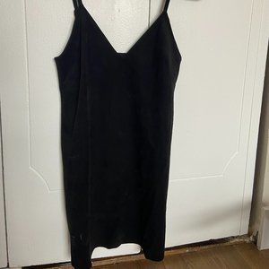 Aritzia Suede Black Mini Dress, adjustable straps
